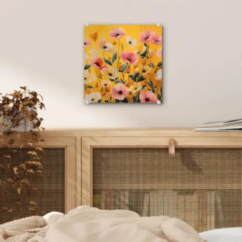 Bloemen - Veld - Geel plexiglas 5mm klein -sfeer4