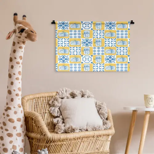Zee - Geel - Blauw - Wit Wandkleed katoen klein 269 -wsfeer5_kind