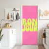 Bonjour - Roze - Fel groen deurposter klein -sfeer5