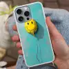 Ballon - Geel - Smiley Hoesje iPhone 16 Pro Max met koord klein -sfeer3
