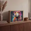 Panda - Jas - Graffiti - Oranje Light Box met batterij (Wandlamp) middel -sfeer2