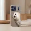Uil - Bruin - Wit Telefoonhoesje iPhone 17 Pro klein -sfeer2