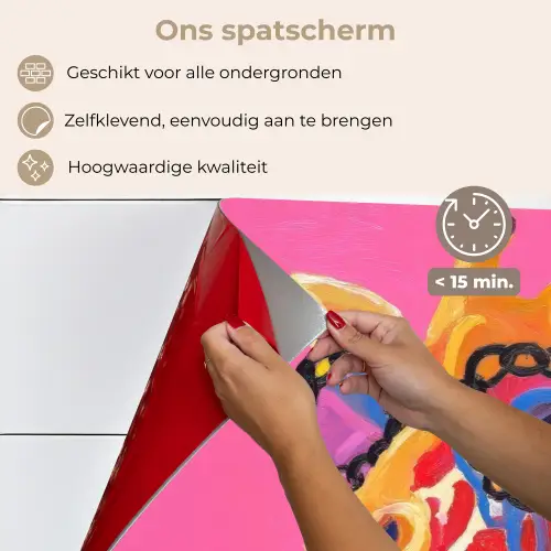 Giraf - Roze - Bril - Sjaal keuken achterwand spatscherm klein -spatscherm_NL