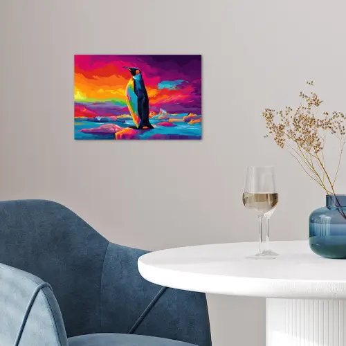Ijsschots - Pinguïn - Abstract - Lucht poster papier klein -sfeer3