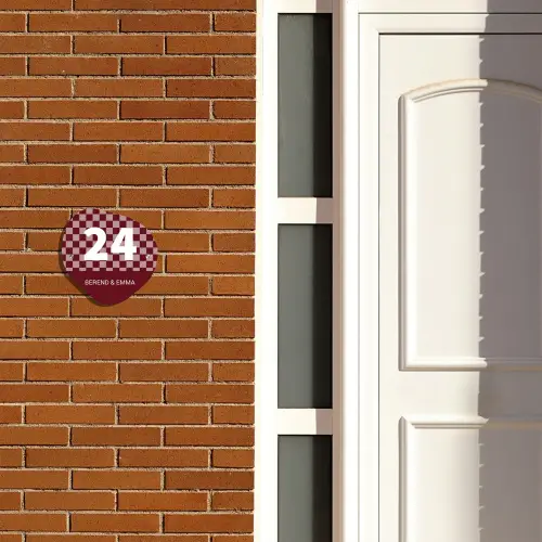 Bordeaux - Blokjes - Klassiek Naambord Organisch middel -sfeer3