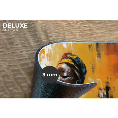 Vrouw - Ogen - Penseelstreken - Geel Placemat vinyl groot -closeup