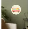 Ijskar - Retro - Softijsjes - Roze Wandcirkel behangsticker klein -sfeer2
