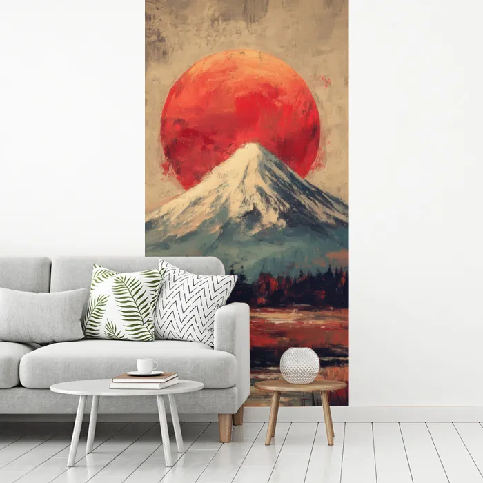 Bergtop - Sneeuw - Zon fotobehang vinyl groot -woonkamer