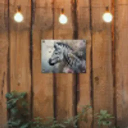 Zebra - Wilde dieren - Vlinder - Bloemen tuinposter los doek klein -sfeer1