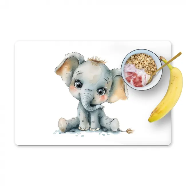 Olifant - Baby dier Placemat vinyl groot -zzzproduct_Kitchenyeah-website