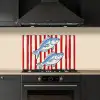 Vissen - Verticale strepen - Blauw - Rood keuken achterwand spatscherm klein -sfeer1