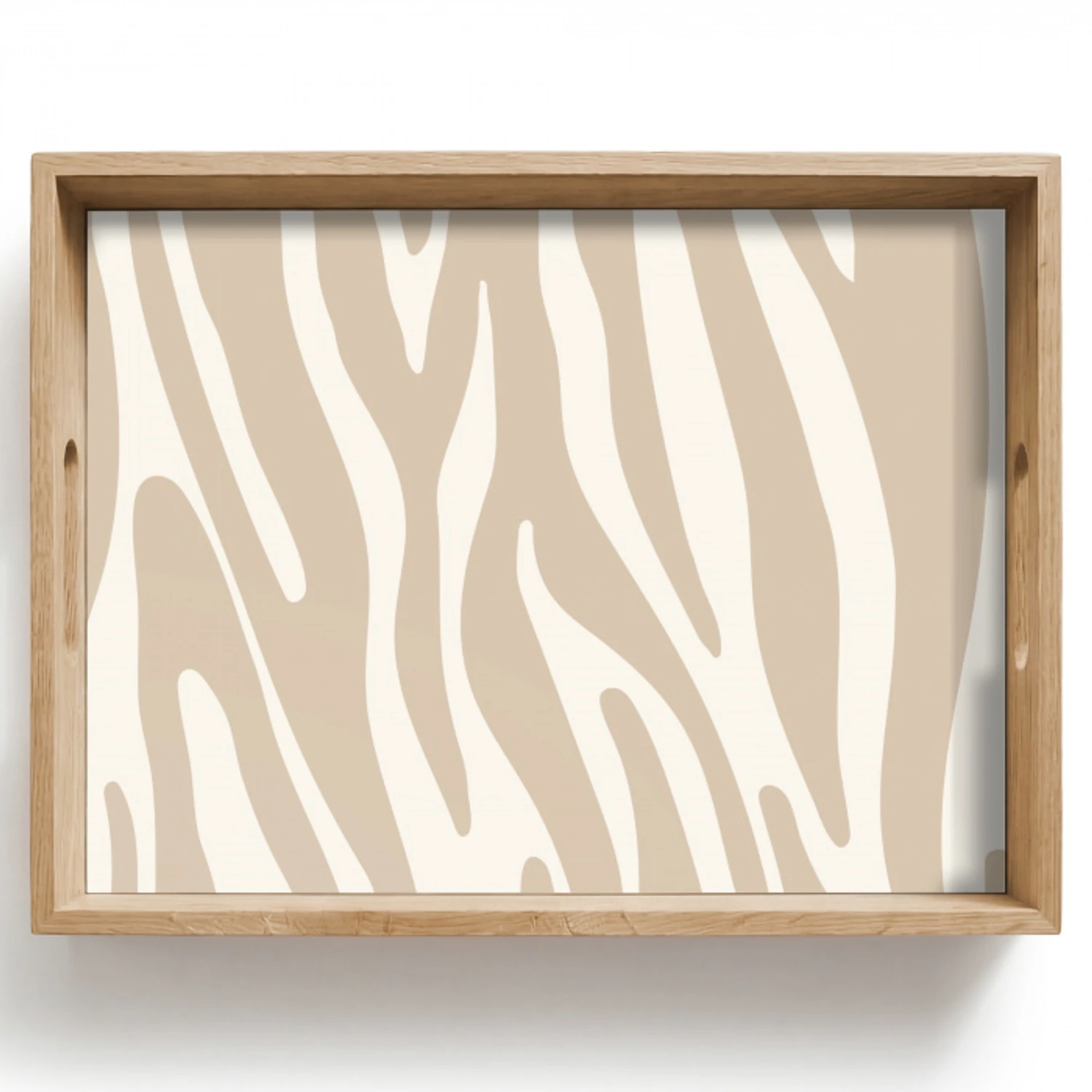 Zebraprint - Beige - Wit - Dierenprint Dienblad Rechthoek middel -z3d_shopping