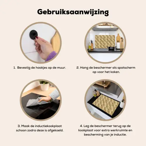 Patroon - Waaier -  Goud Inductie beschemer met haakjes klein 777 -ky-gebruik-nl
