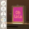 Oh la la - Luipaardprint - Roze Light Box met kabel (Tafellamp) klein -USP_NL