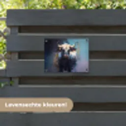 Stier - Zwart - Abstract - Horens tuinposter los doek klein -sfeer3