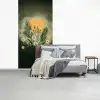 Bloemen - Bladeren - Zon - Groen fotobehang vinyl groot -slaapkamer