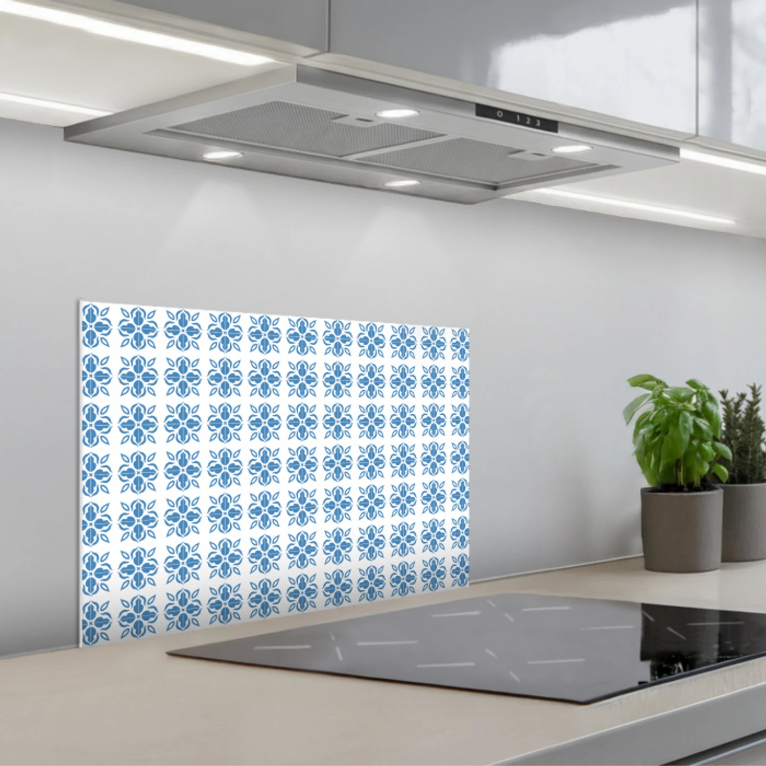 Zee - Sfeer - Blauw - Wit keuken achterwand spatscherm klein 900 -3d_schuin