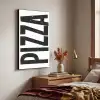 Pizza - Japandi - Decoratie - Vintage Textielframe zwart klein -sfeer3