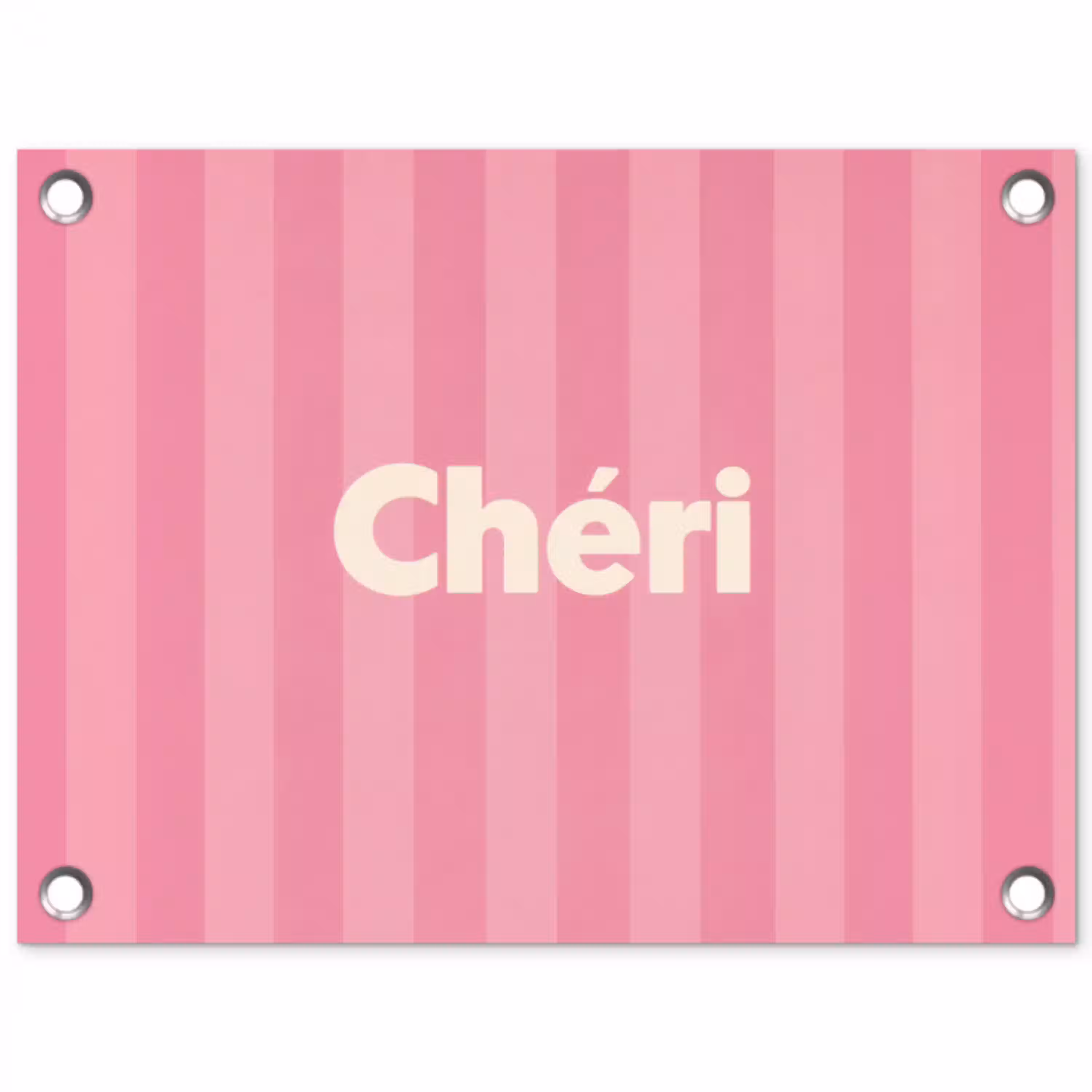 Gestreept - Roze - Chéri tuinposter los doek klein -3d