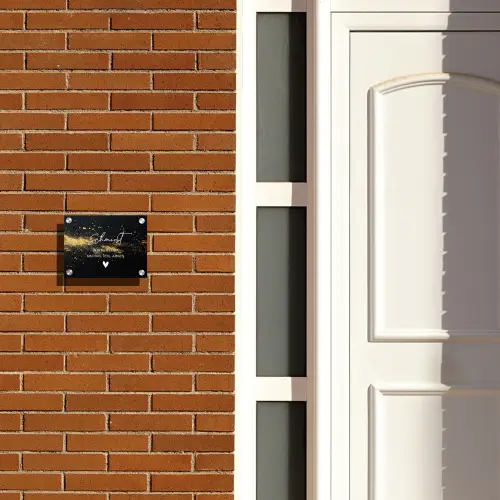 Gouden verfspatten- Sierlijk Naambord Rechthoek middel -sfeer3-rechthoek-S