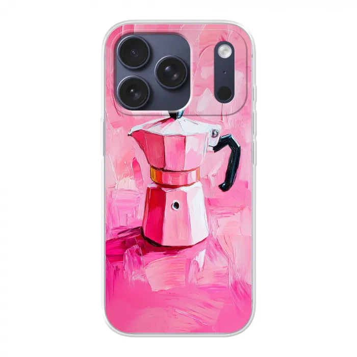 Roze - Verf - Coffee Telefoonhoesje iPhone 17 Pro klein -3d