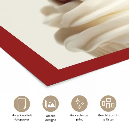Cupcake - Kers - Rood poster papier klein -closeup_NL