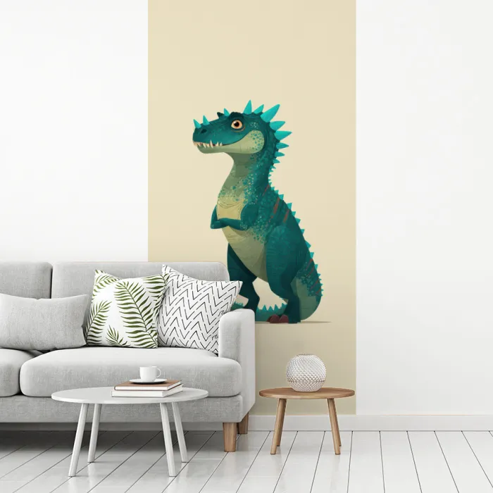 Dinosaurus - Turquoise - Stekels fotobehang vinyl groot -woonkamer