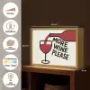 Wijnfles - Quote - Rood - Glas Light Box met batterij (Wandlamp) middel -USP_websiteoverzichtNL