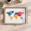 Wereldkaart - Graffiti - Kleurrijk Dienblad Rechthoek middel -USP_Formaat
