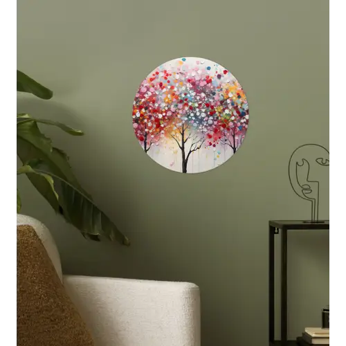 Kunst - Bomen - Natuur - Acryl Wandcirkel behangsticker klein -sfeer2