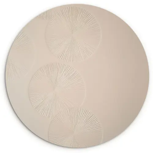 Japandi - Beige - Modern Wandcirkel kunststof plaat 5mm dik klein -3d