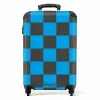 Squares - Zwart/Blauw NBS - Handbagage koffer - Kinderen Unisex middel -productfoto_recht