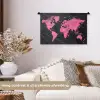 Wereldkaart - Roze - Marmer Wandkleed katoen klein -sfeer1