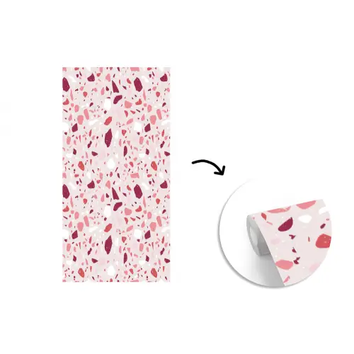 Terrazzo - Patroon - Roze fotobehang vinyl groot 64 -3d