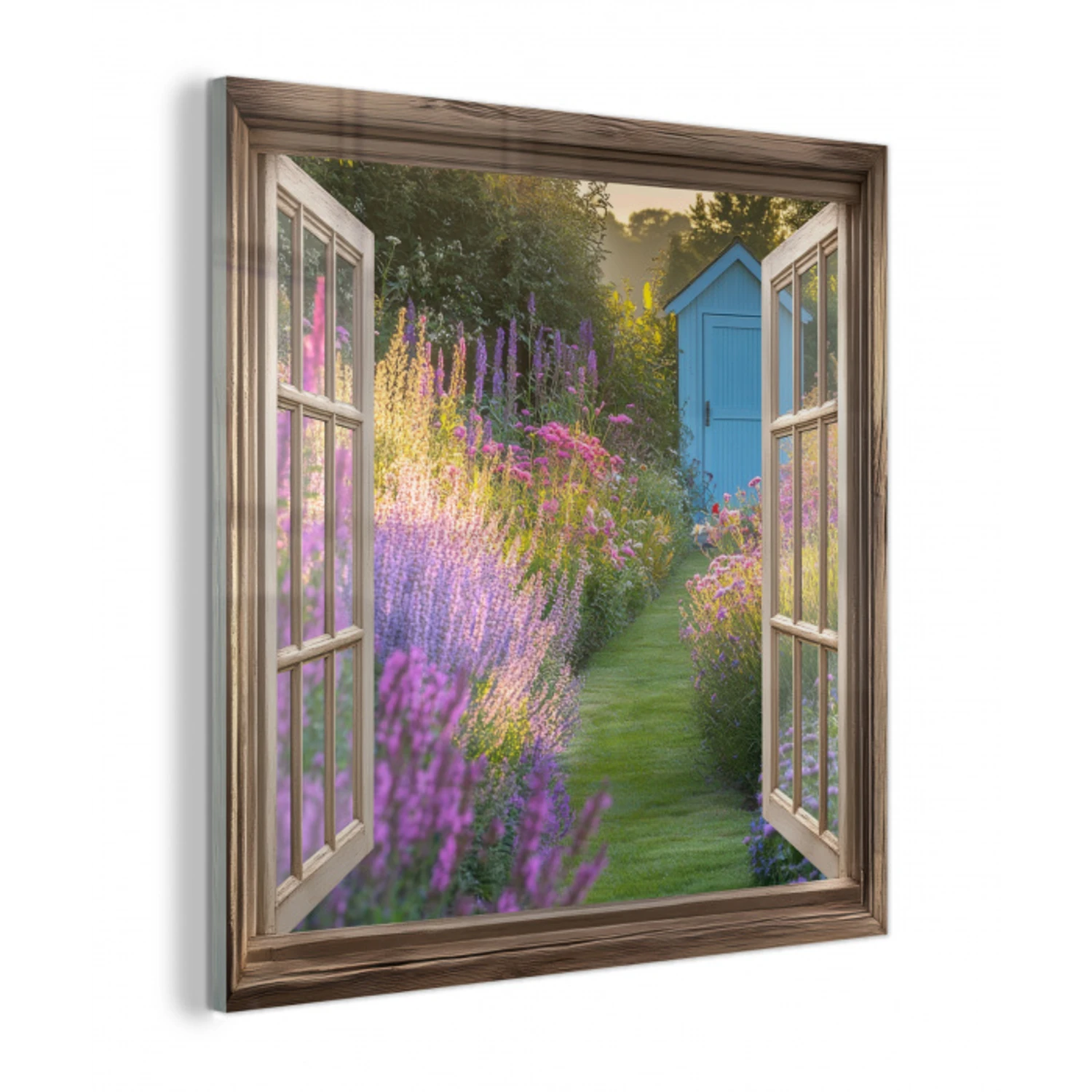 Doorkijk - Bloemen - Raam - Natuur plexiglas 5mm klein -z3d