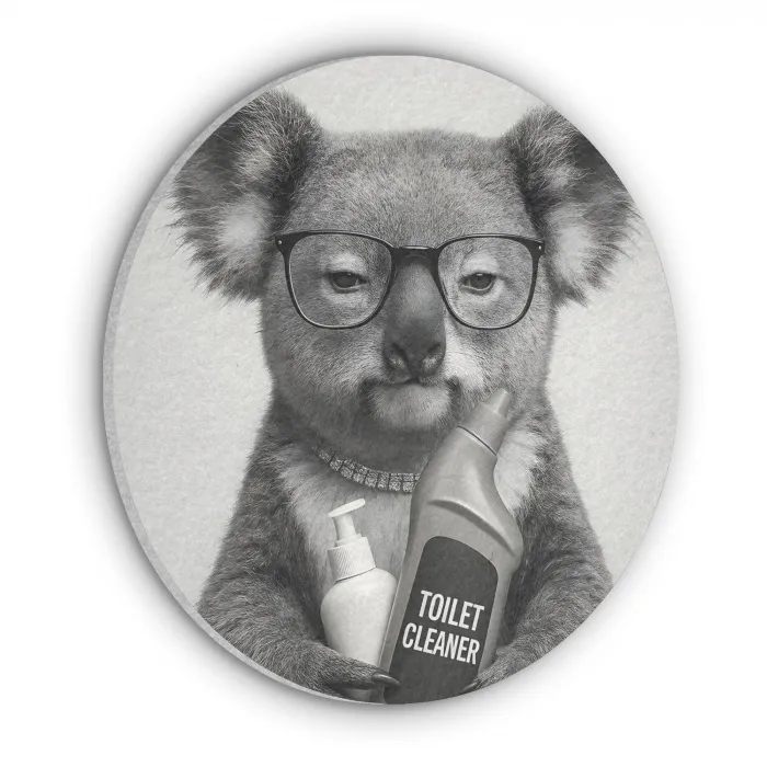 Koala - Bril - Toilet Akoestische PET Vilt - Rond klein -3d