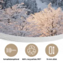 Bos - Bergen - Goud - Winter - Warm Akoestische PET Vilt - Rond klein -closeup_DE
