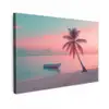 Zee - Boot - Zonsondergang Tuinposter op houten frame 2 cm dik klein -3d