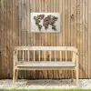 Wereldkaart - Stenen - Wit Tuinposter op houten frame 2 cm dik klein -sfeer4