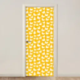 Eendjes - Patroon - Geel deurposter klein 289 -3d_beige