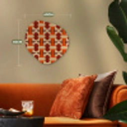 Geometrisch - Retro - Oranje Wandcirkel Organisch Forex 3mm klein 629 -sfeer3