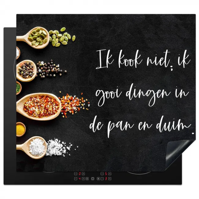 Inductie beschermer - Ik gooi dingen in de pan en duim - Keuken - Quotes - Spreuken - Humor
