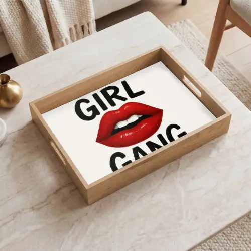 Lip - Girl - Rood - Letters Dienblad Rechthoek middel -sfeer1
