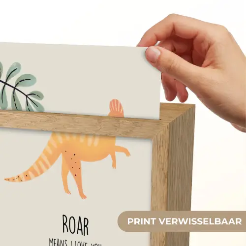 Dino - Quote - Dinosaurus - Beige Light Box met kabel (Wandlamp kind) klein -USP_websiteprintNL