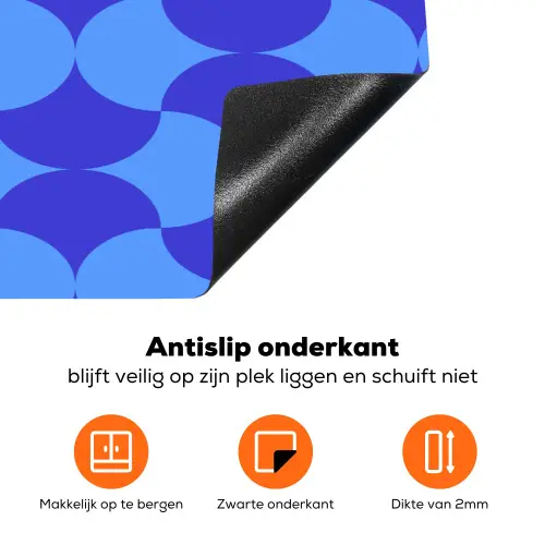 Blauw - Maanvlakken - Patroon Inductie beschermer vinyl 3mm klein 276 -zzzzzzz-td-onderkant