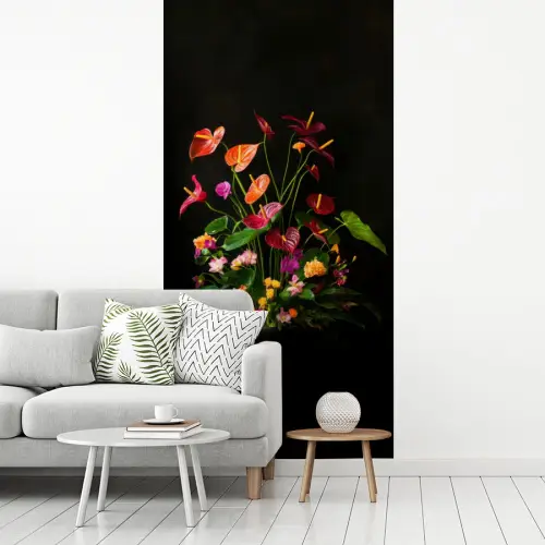 Bloemen - Vaas - Kleurrijk fotobehang vinyl groot -woonkamer