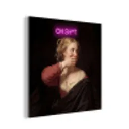 Quote - Neon - vrouw aluminium wit klein -3d