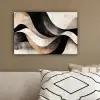Abstract - Golven - Zwart - Verweerd canvas 2cm klein -sfeer3