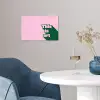 Groen - Teskt - This is art - Roze poster papier klein -sfeer3