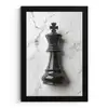 Schaakstuk - Koning - Zwart - Marmer fotolijst zwart zonder passe partout klein -3d